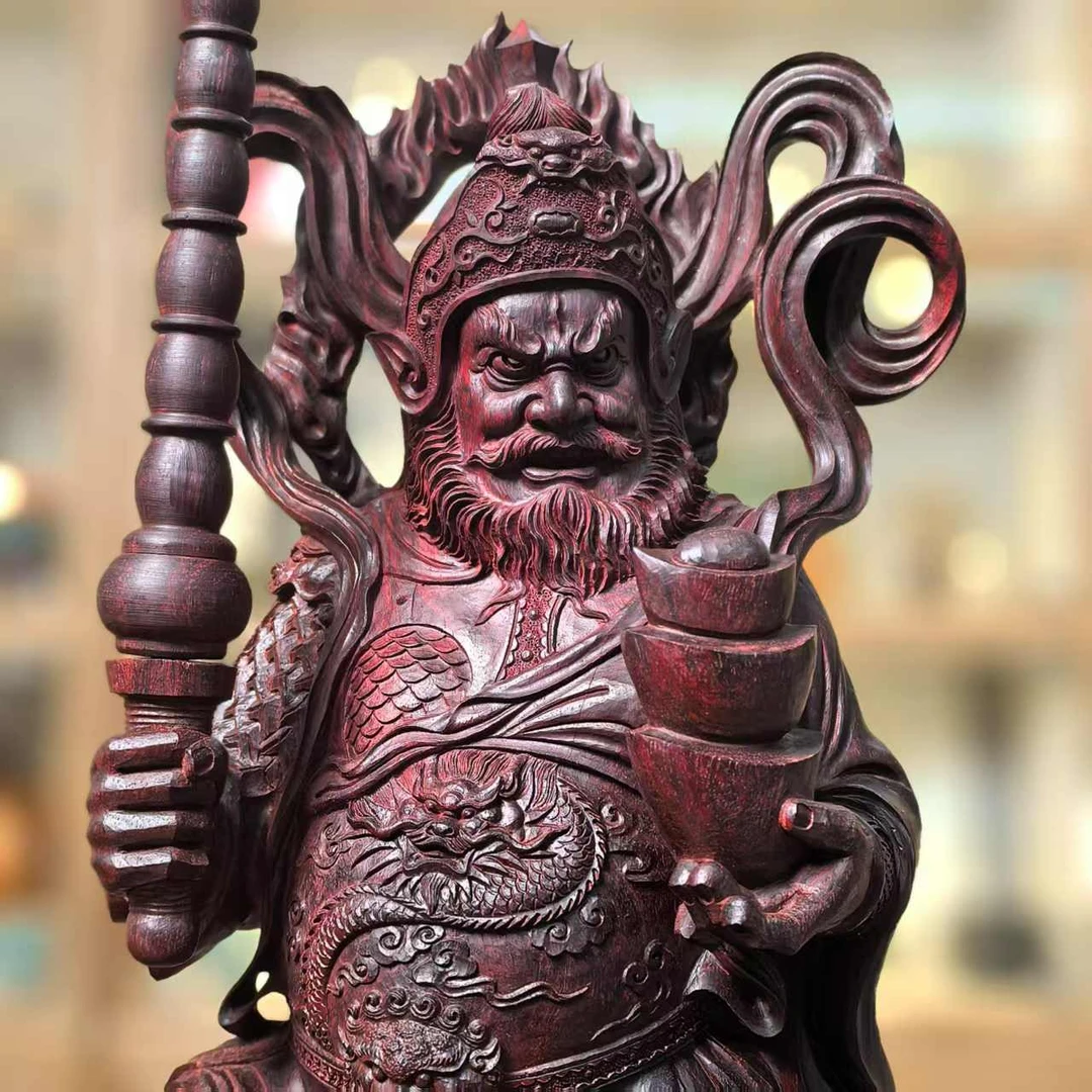 Y9074 紫檀赵公明 摆件