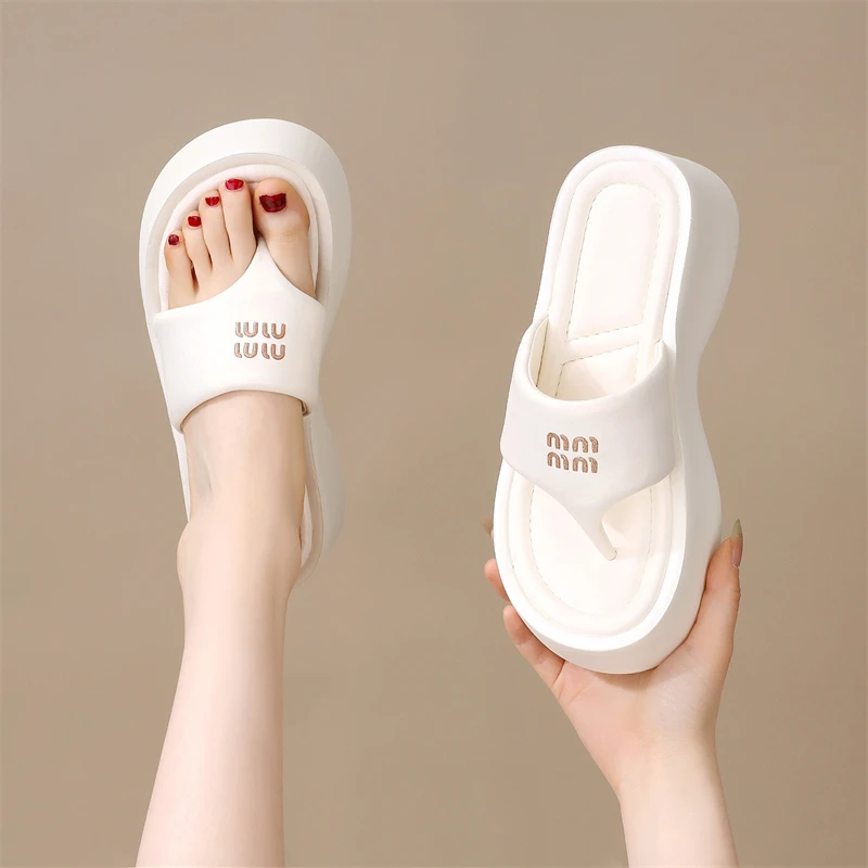 人字拖女夏季外穿2025新款防滑厚底夹脚拖鞋时尚软底增高沙滩凉拖