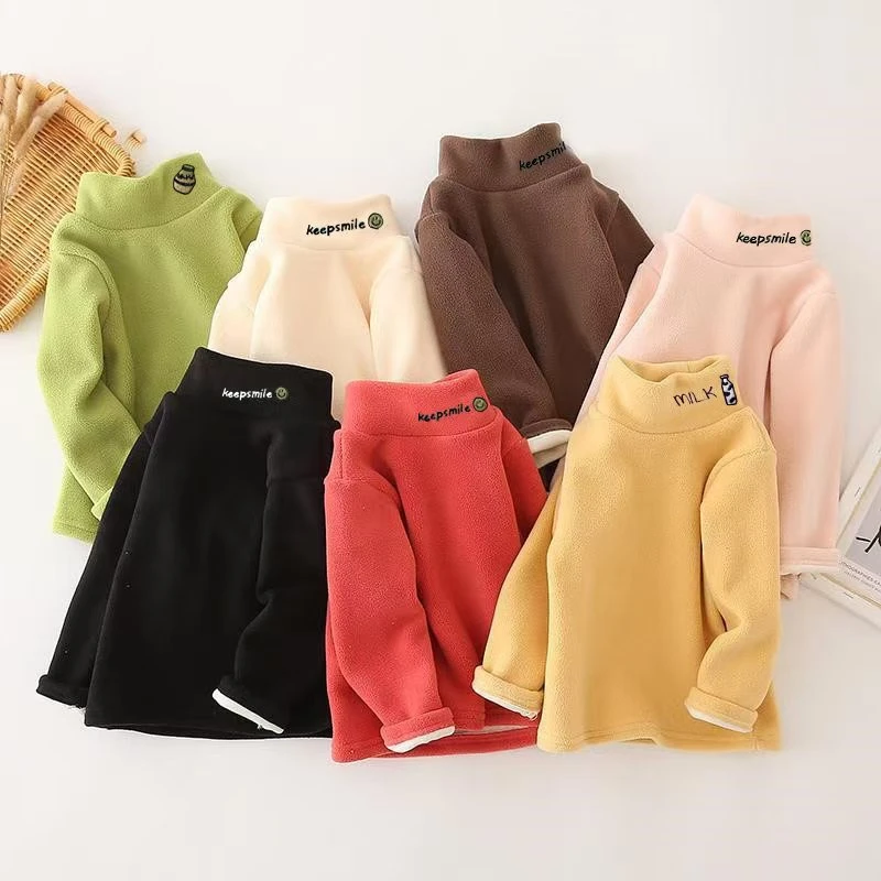 儿童打底衫  2025秋冬新款洋气上衣男女童加绒加厚奥粒绒卫衣童装