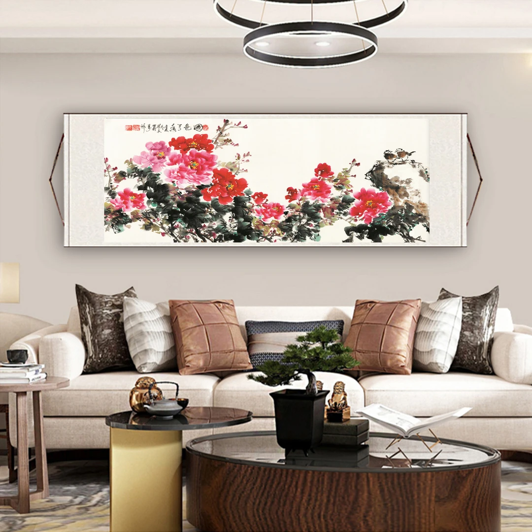 《国色天香》横幅现在国风装饰画