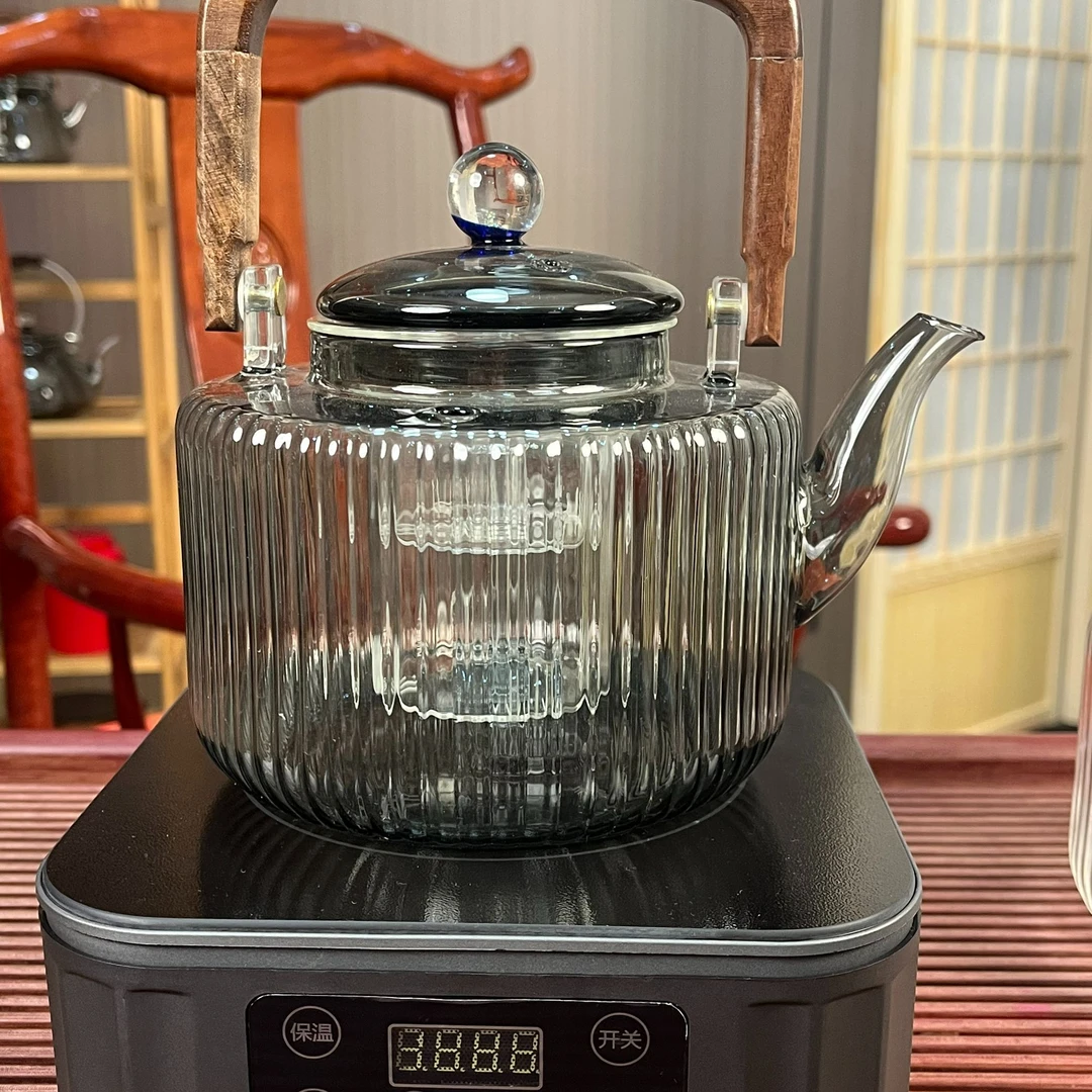2025新款电陶炉星空玻璃提梁壶套组大容量围炉煮茶蒸煮一体壶