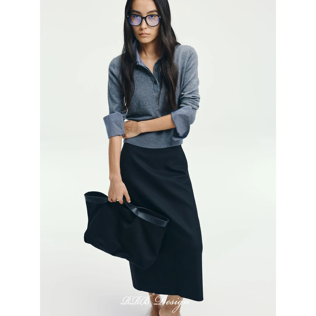 RRB Design「office max」高定羊毛修身气质后开叉优雅包臀半身裙