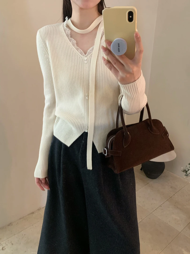 【潘潘.828813】2025年早秋上新100%绵羊毛时尚百搭纯色针织衫