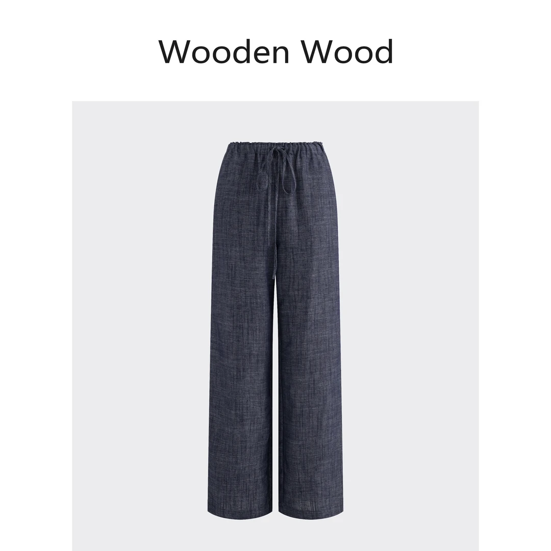 Wooden Wood“云水谣”重磅新款百搭直筒气质感夏款休闲裤W25XX516