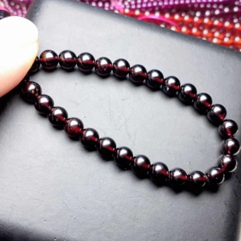 【闪购商品】石榴石手链未镶嵌6酒红色