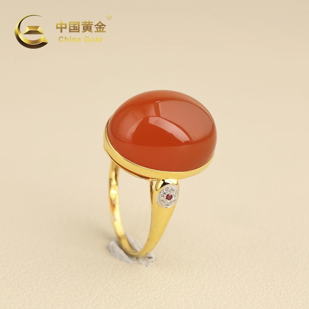 【中国黄金】殷祥 | 南红*戒指*18K金镶嵌-J1940-Y