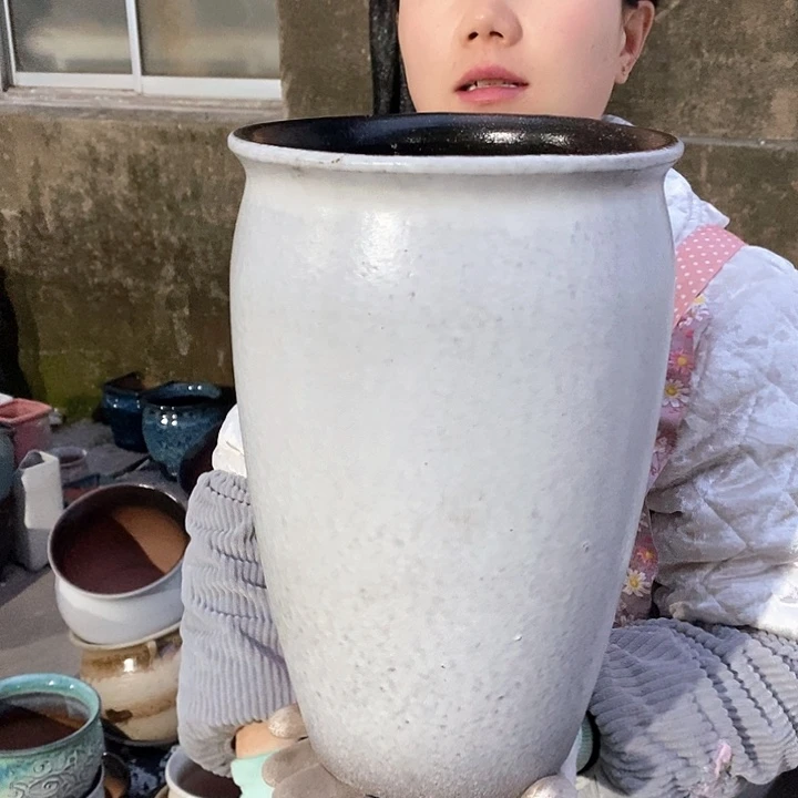 紫砂花盆瑕疵口20高31