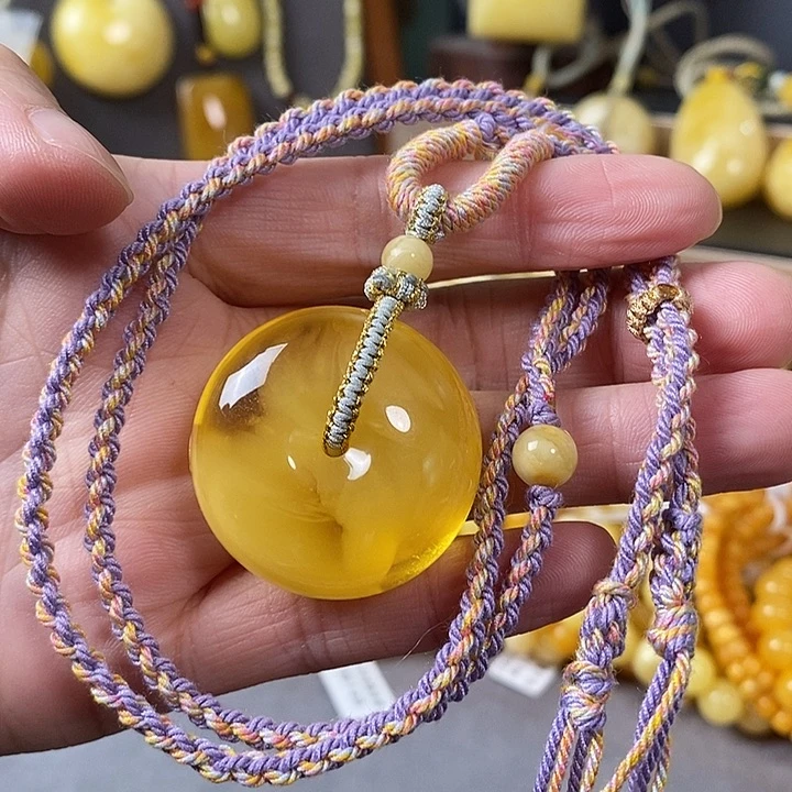 琥珀未镶嵌裸石平安扣