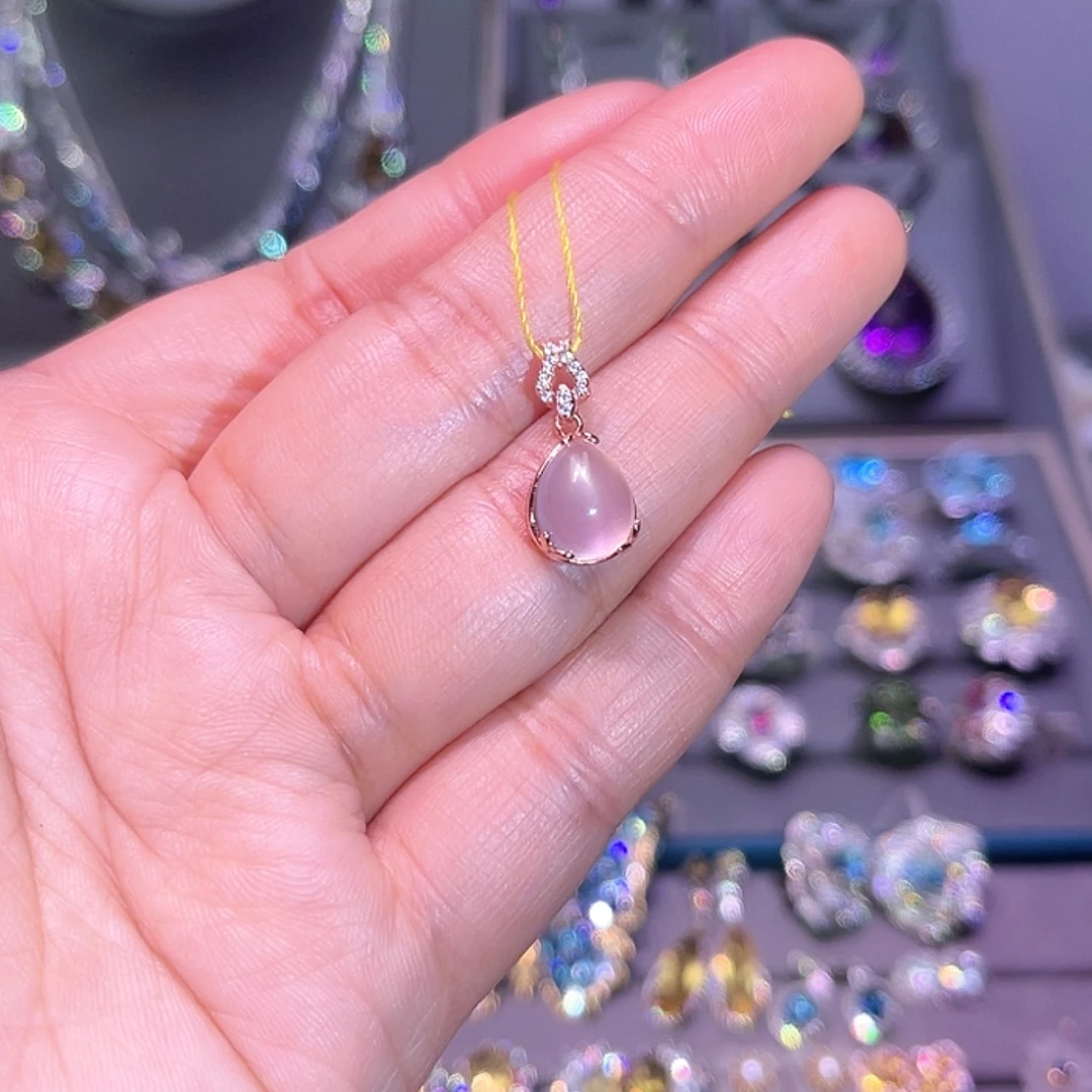 【闪购商品】水晶吊坠(赠链)银S925镶嵌