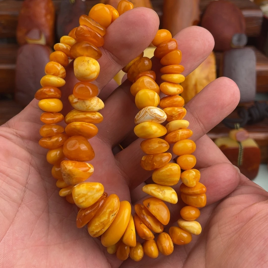 定制琥珀未镶嵌老蜜蜡项链