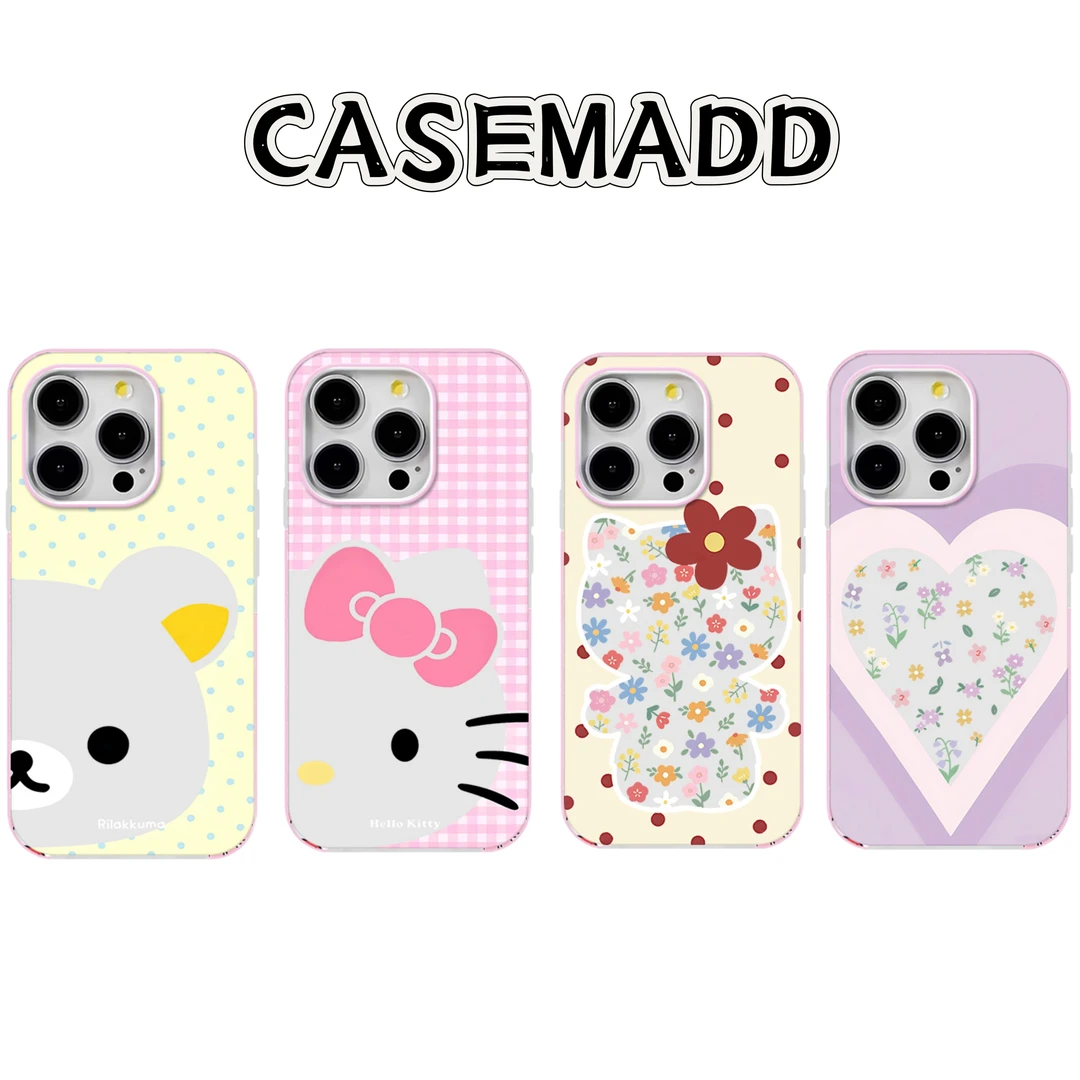 麦兜兜潮品镂空大脸KT轻松熊镜面卡通手机壳适用于苹果iPhone品牌