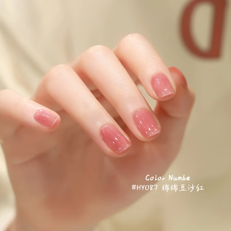 新年红色美甲免烤速干不可剥护甲显白无异味酒红色指甲油车厘子色