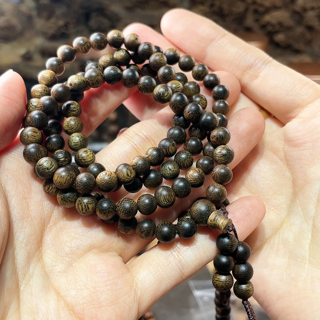 【闪购商品】沉香手串?****?越南芽庄虎皮留疤白奇楠