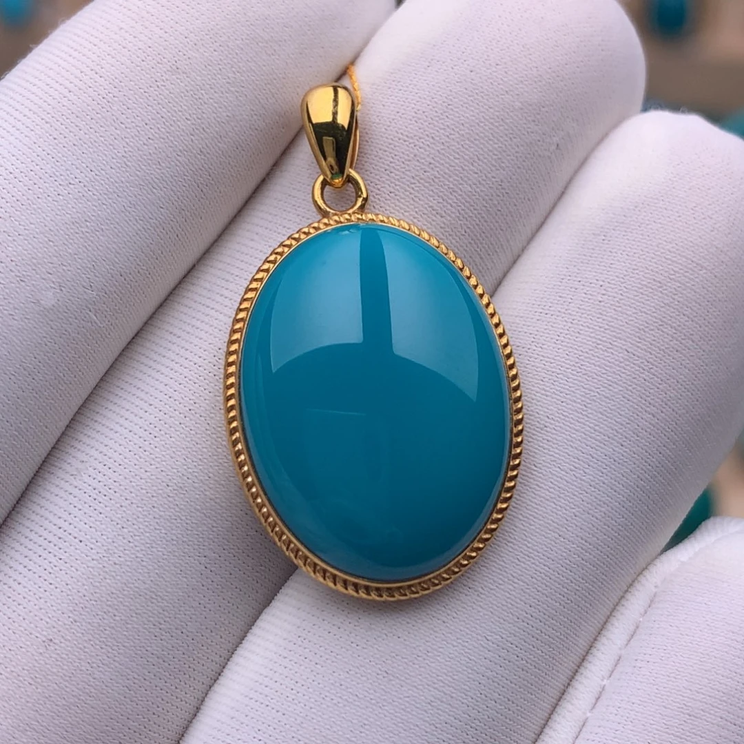 绿松石18K金镶嵌珠宝奇石