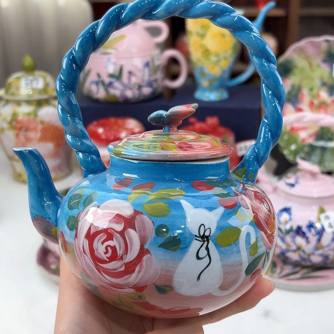 景德镇手绘高温釉下彩陶瓷茶具