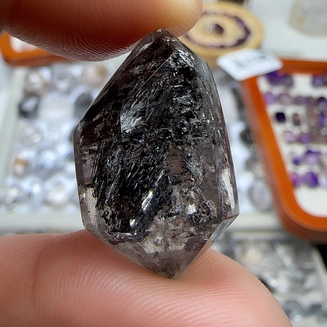 珠宝半成品未镶嵌水晶闪灵双尖随形