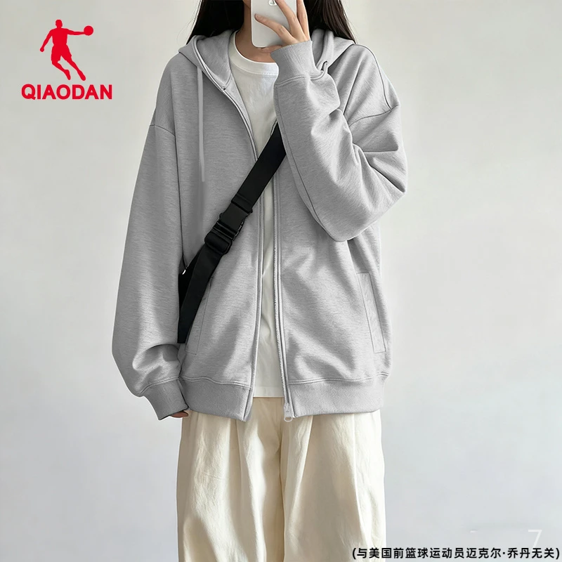 乔丹外套女连帽2025冬季新款官方正品开衫宽松慵懒风拉链运动卫衣