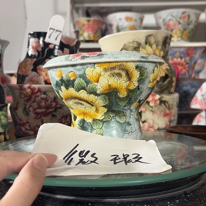 景德镇幸运花盆手绘韩式花盆