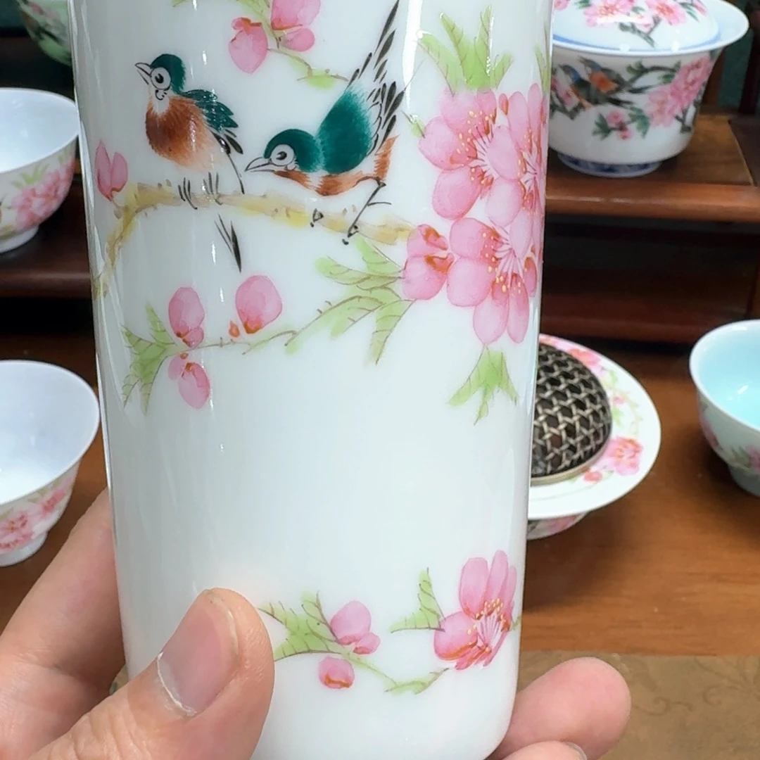 碗粉**糖炸福利一对老货纯手绘玉泥含滑