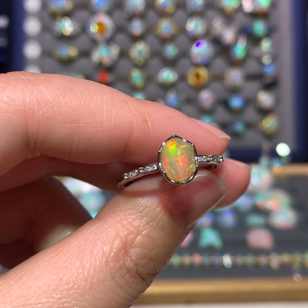 银S925镶嵌欧泊戒指款式