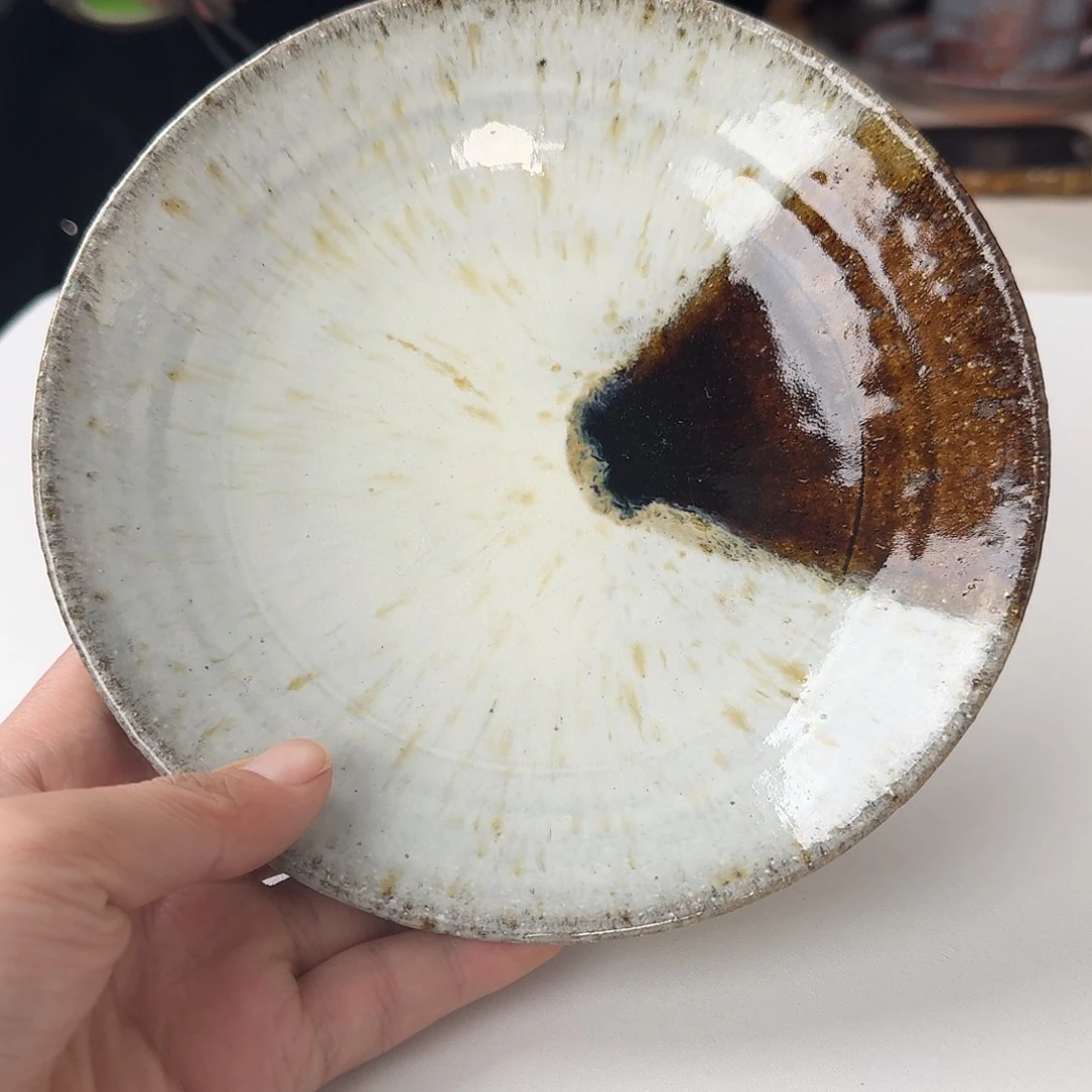 瓷片朝鲜唐津16.5厘米深盘高度4厘米