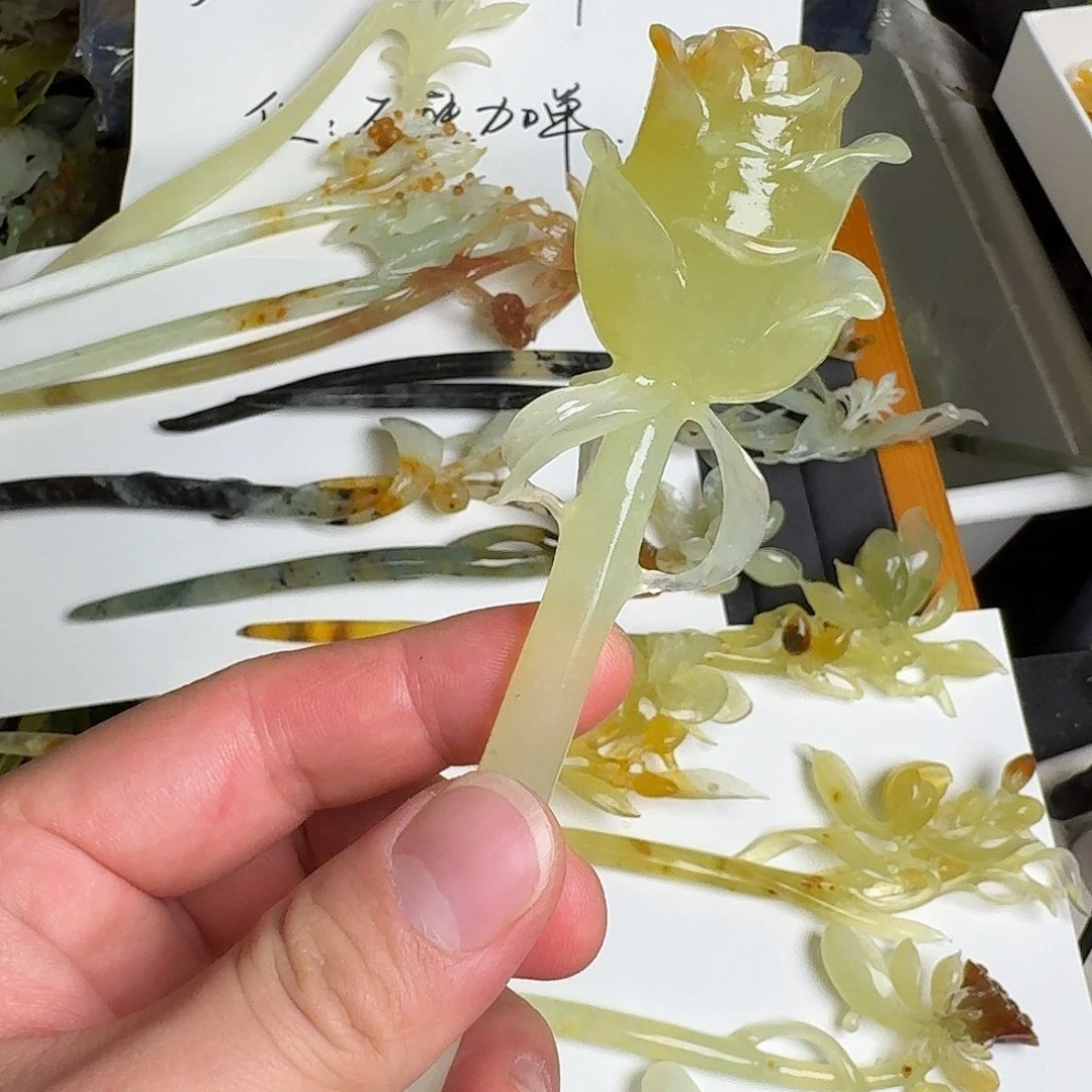 ღ***。未镶嵌蛇纹石玉发饰