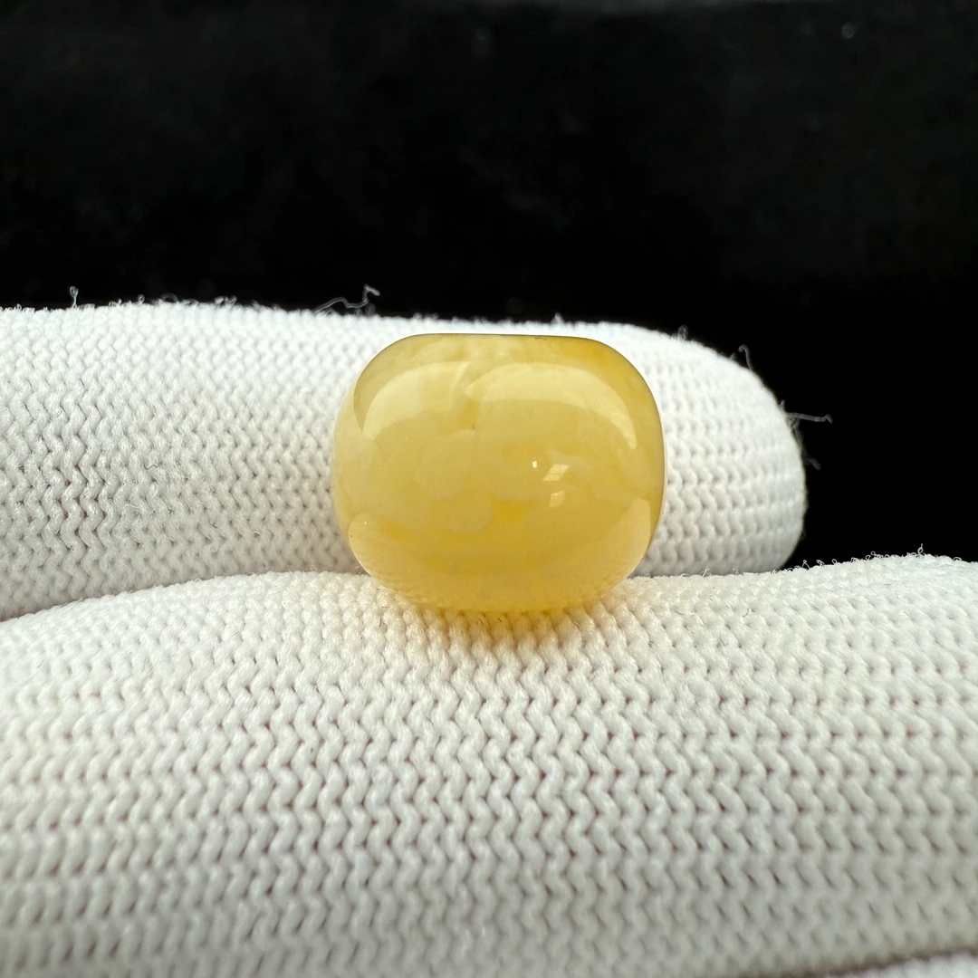M4157天然原矿蜜蜡浓蜡妖花墩子14.5*11.4mm支持复检假一罚十