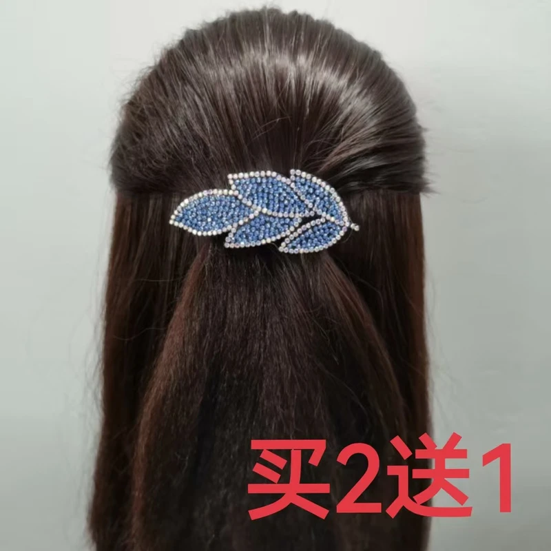 顶夹横夹水钻小号发饰发夹一字弹簧夹大号头饰后脑勺马尾发卡夹子