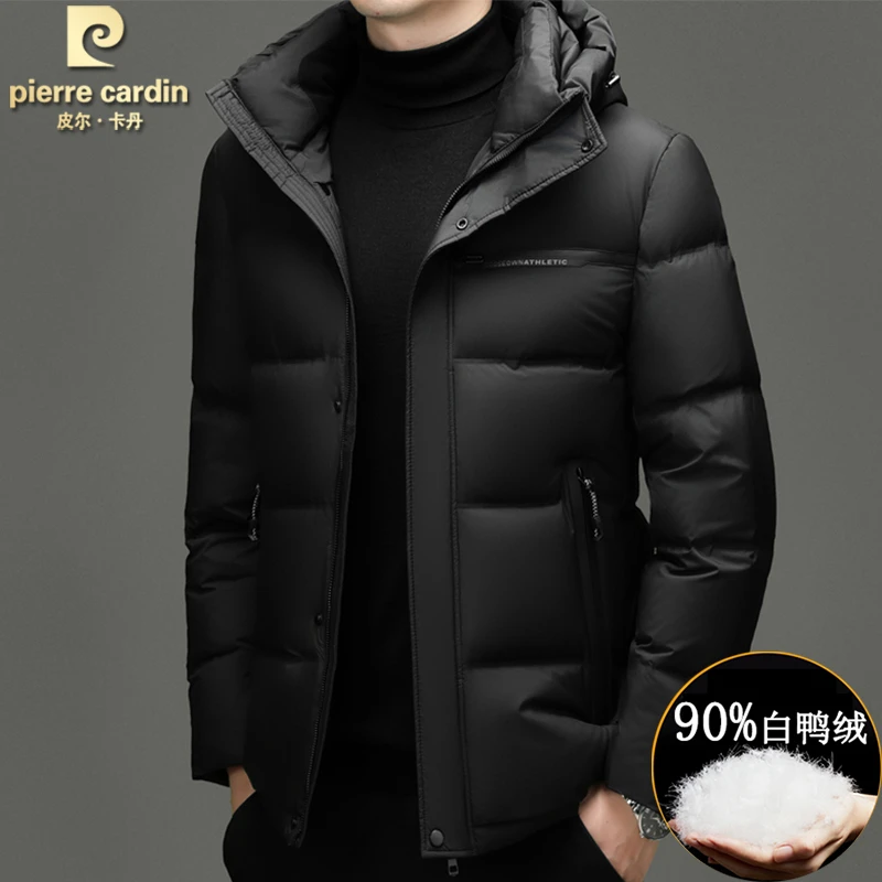 皮尔卡丹高档保暖男士羽绒服新款冬季柔软外套连帽百搭商务休闲风
