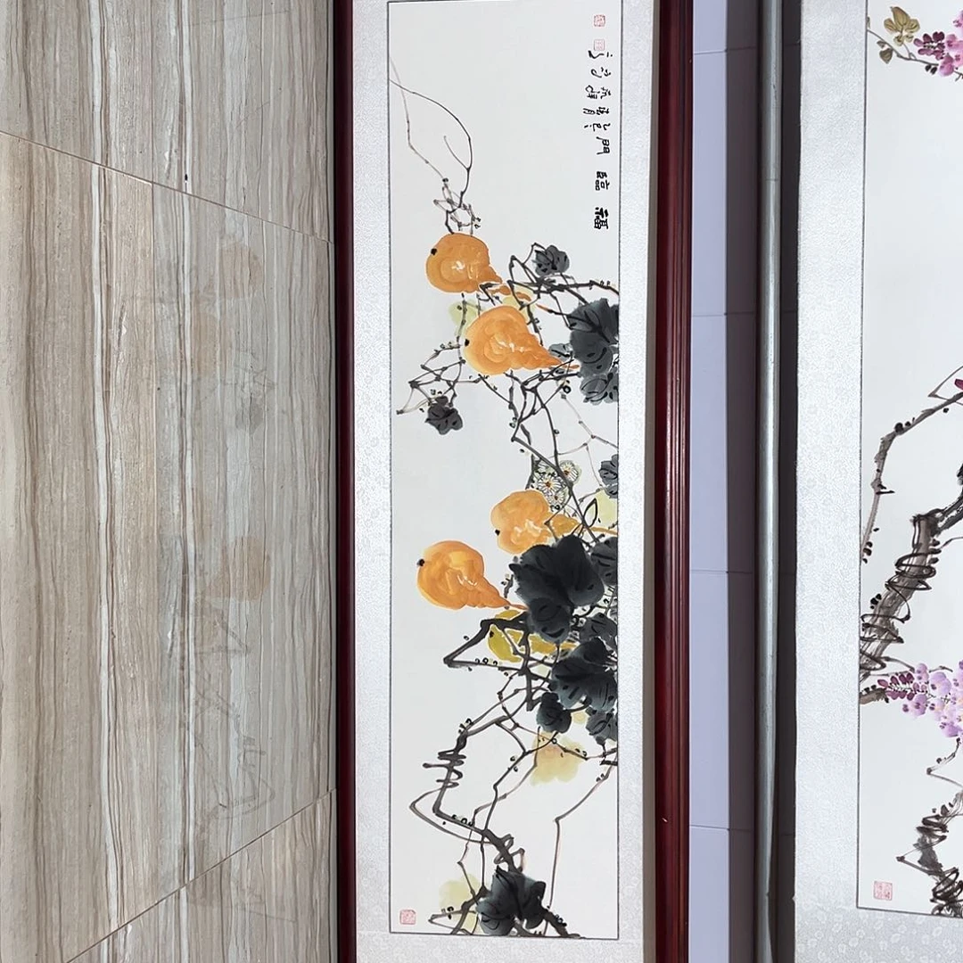 国画书画作品带框163×48