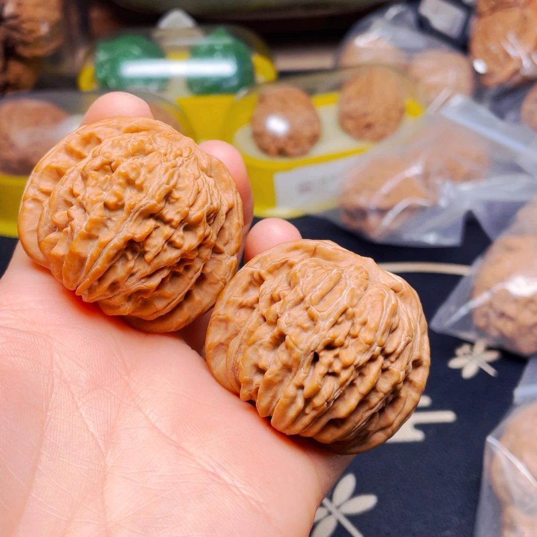 吊坠文玩核桃楼子一对