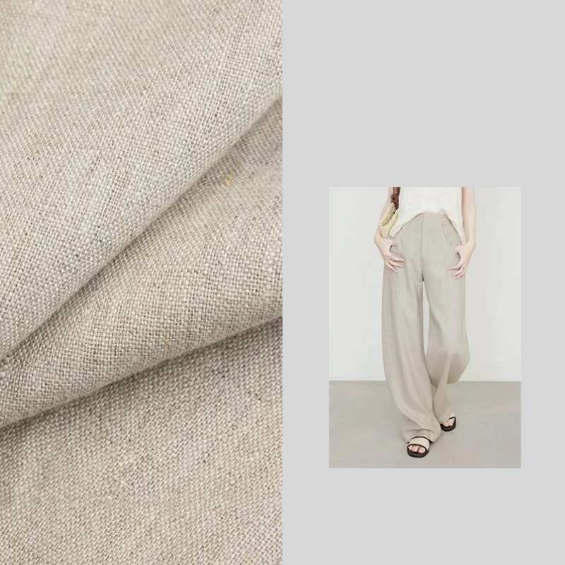 “一路生花”天然亚麻老钱风休闲裤显瘦香蕉裤女