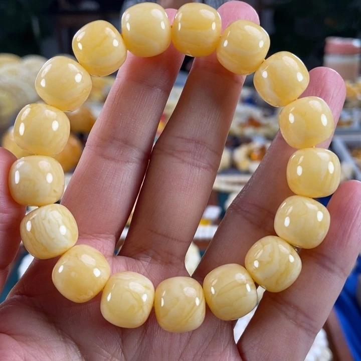 琥珀未镶嵌珠宝奇石13同料橘底白花老型24.5