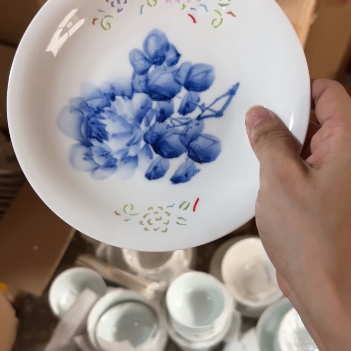 青瓷景德镇陶瓷骨碟两个微瑕