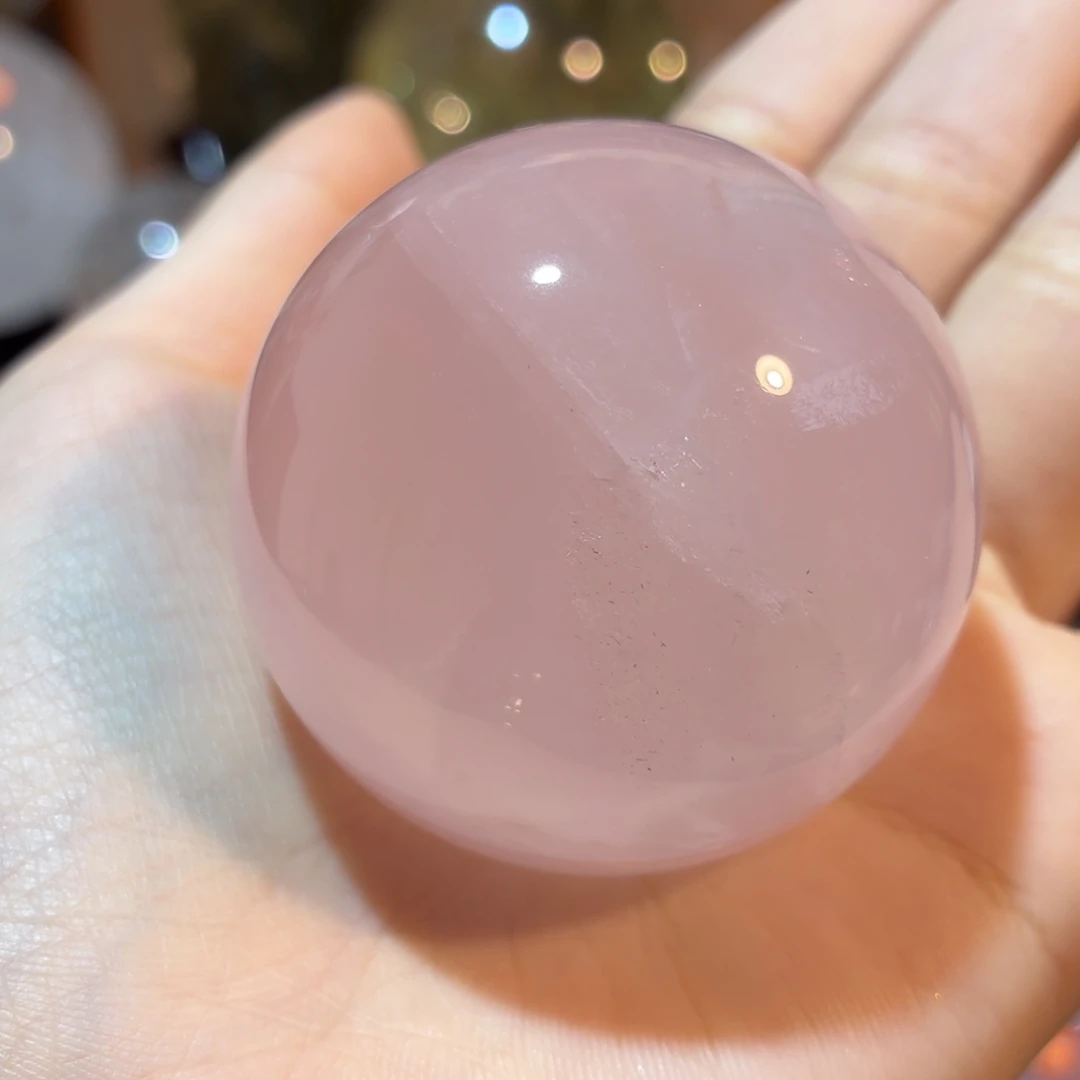 未镶嵌珠宝半成品水晶粉晶4.85cm