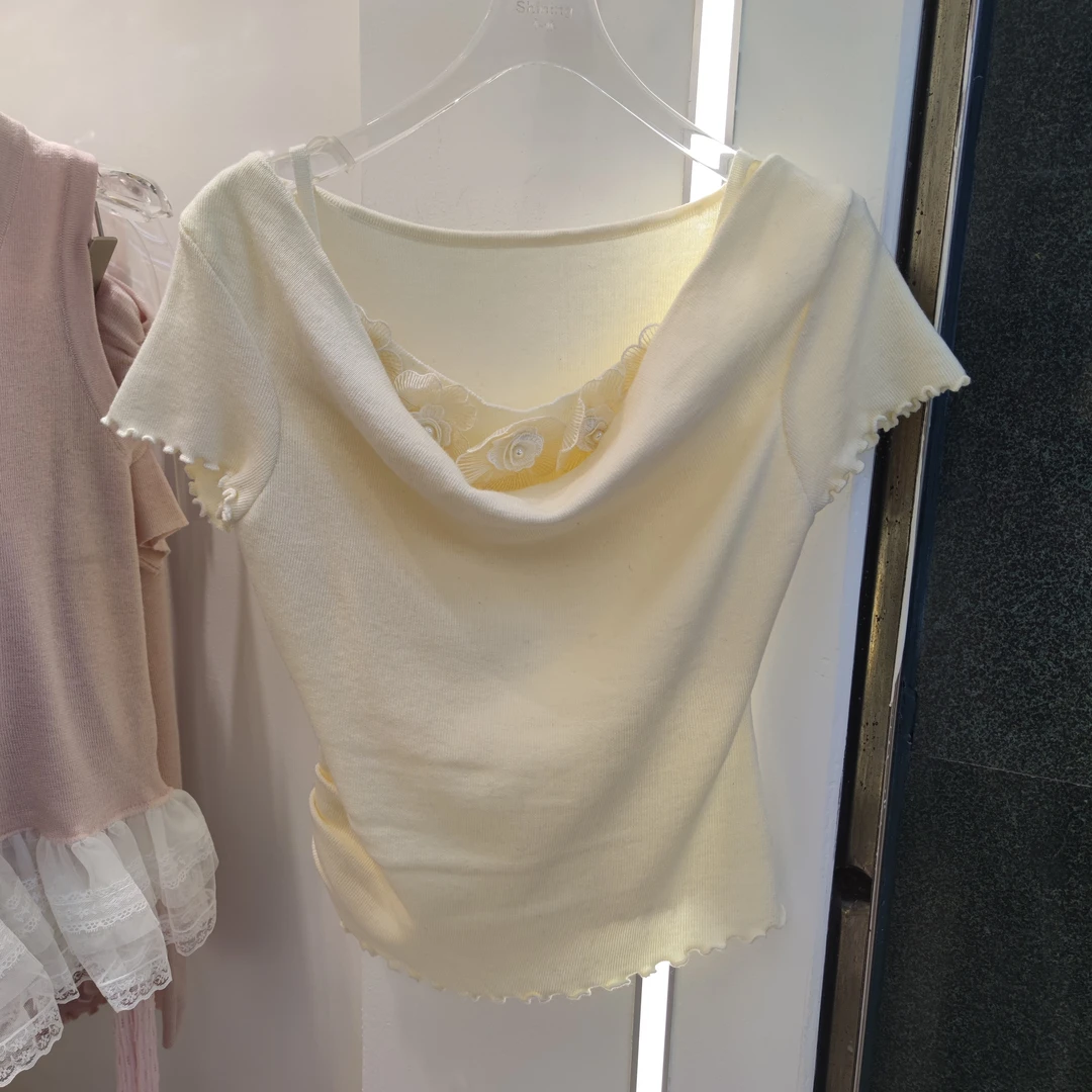 3636花朵假两件小衫