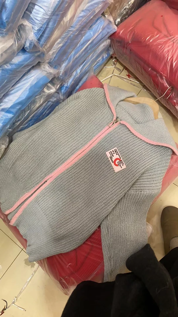 水洗春季拉链毛针织衫针织睡衣时尚帽衫春秋毛衣上衣休闲长袖