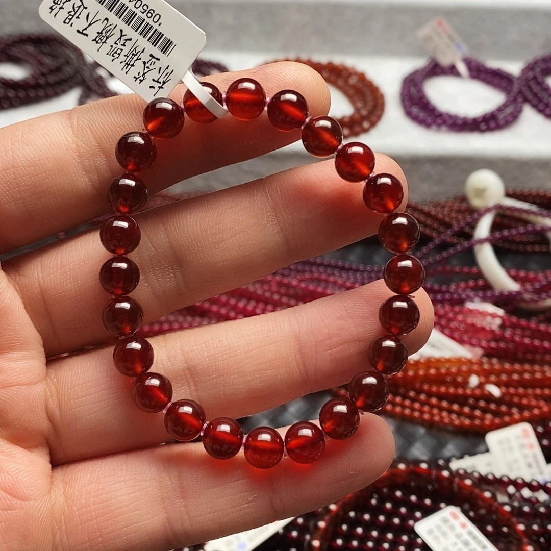 石榴石手链未镶嵌F**l7.5mm天花板橙红