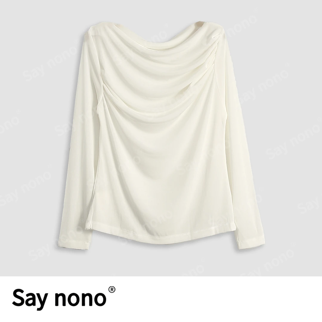 懒猫nono│Saynono 醋酸一字肩上衣/XX8925026