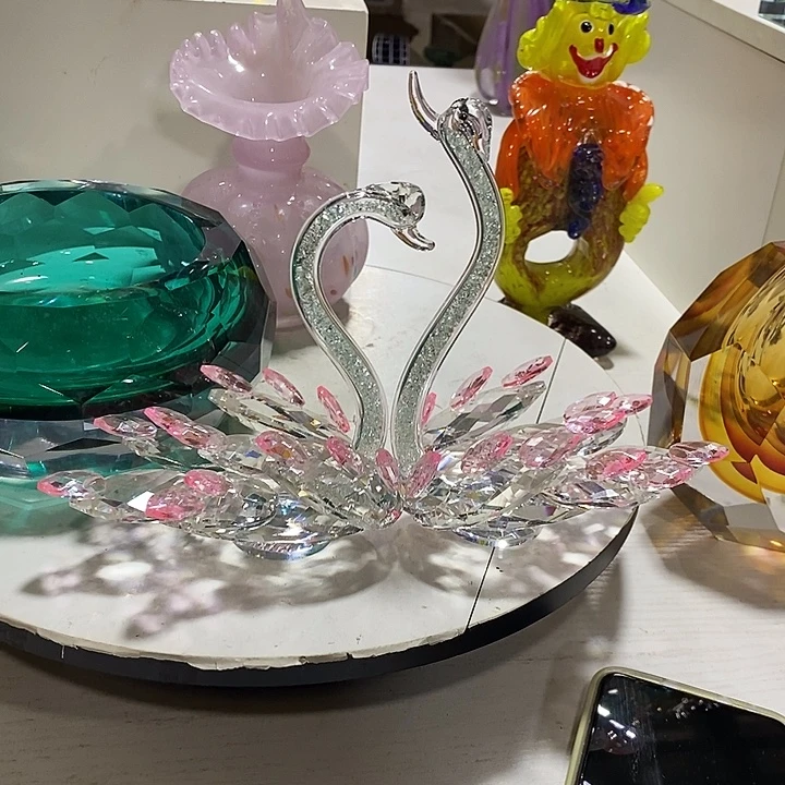 水晶天鹅高17厘米宽12厘米