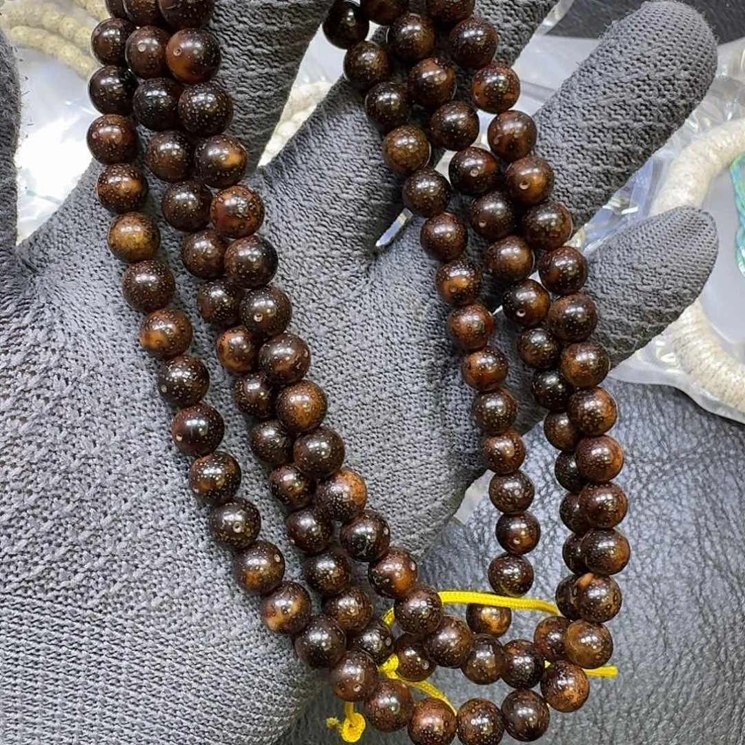 战***神星月菩提手串9mm虎皮圆珠长串