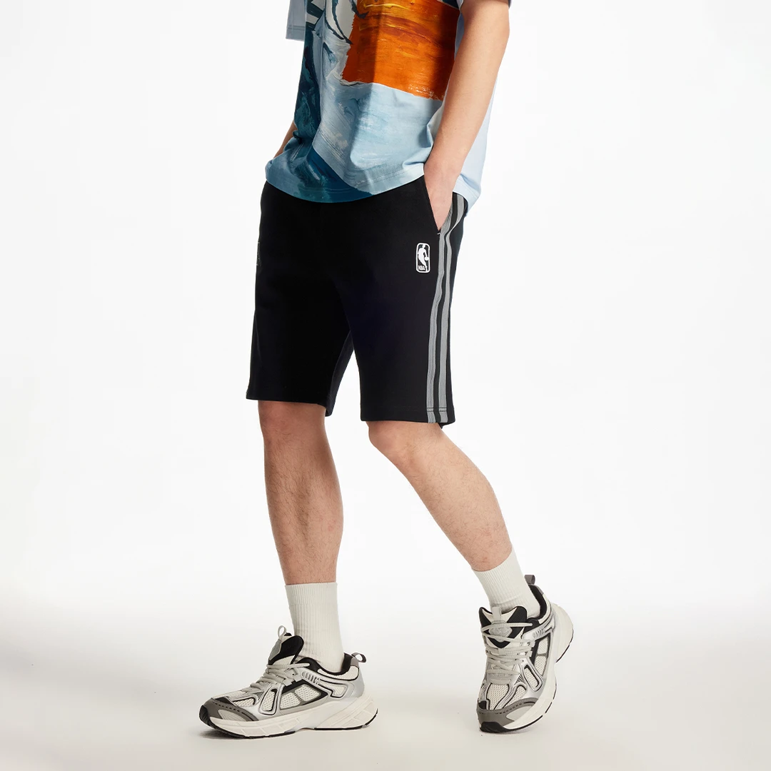 杰克琼斯NBA联名款秋季新款字母印花松紧抽绳日常百搭休闲短裤