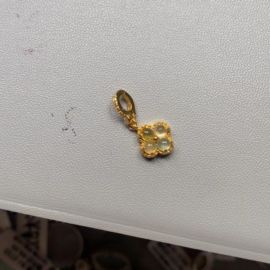 翡翠银S925镶嵌戒指吊坠