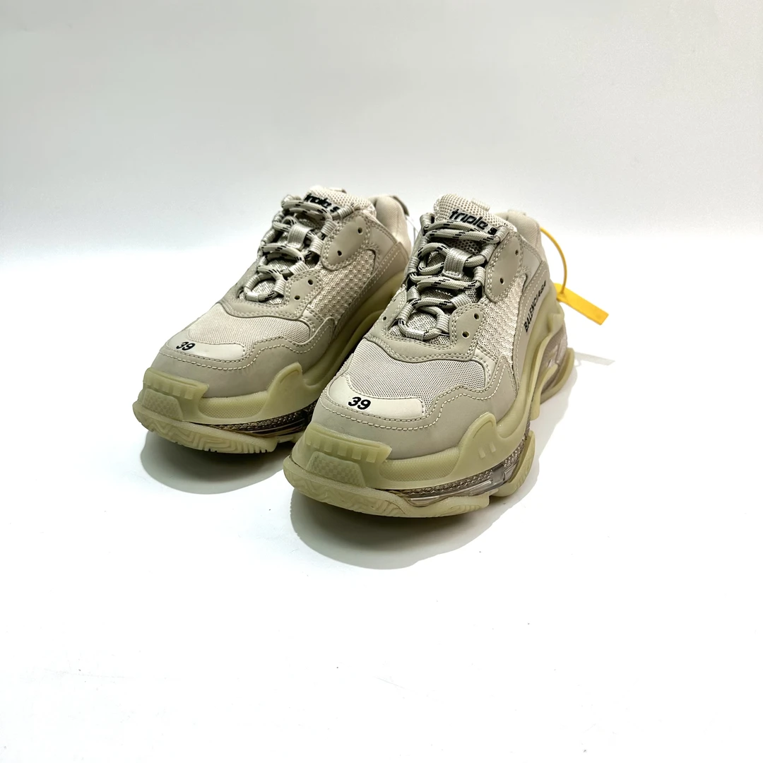 99新 Balenciaga/巴黎世家 39码 棕色Triple S老爹鞋 SY0921