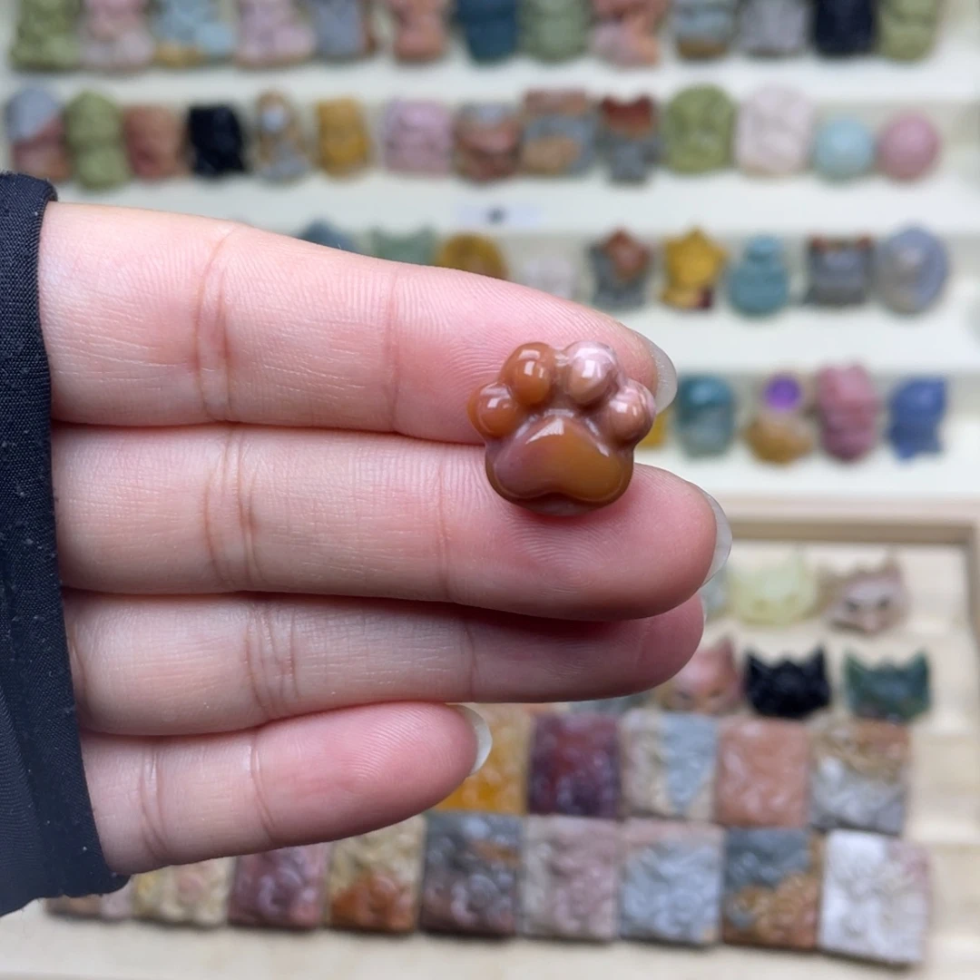 石英质玉合金颈饰双面猫爪