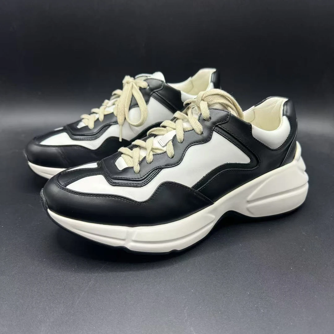 95新 GUCCI/古驰 男士时尚百搭黑白熊猫老爹鞋41.5码 xh030