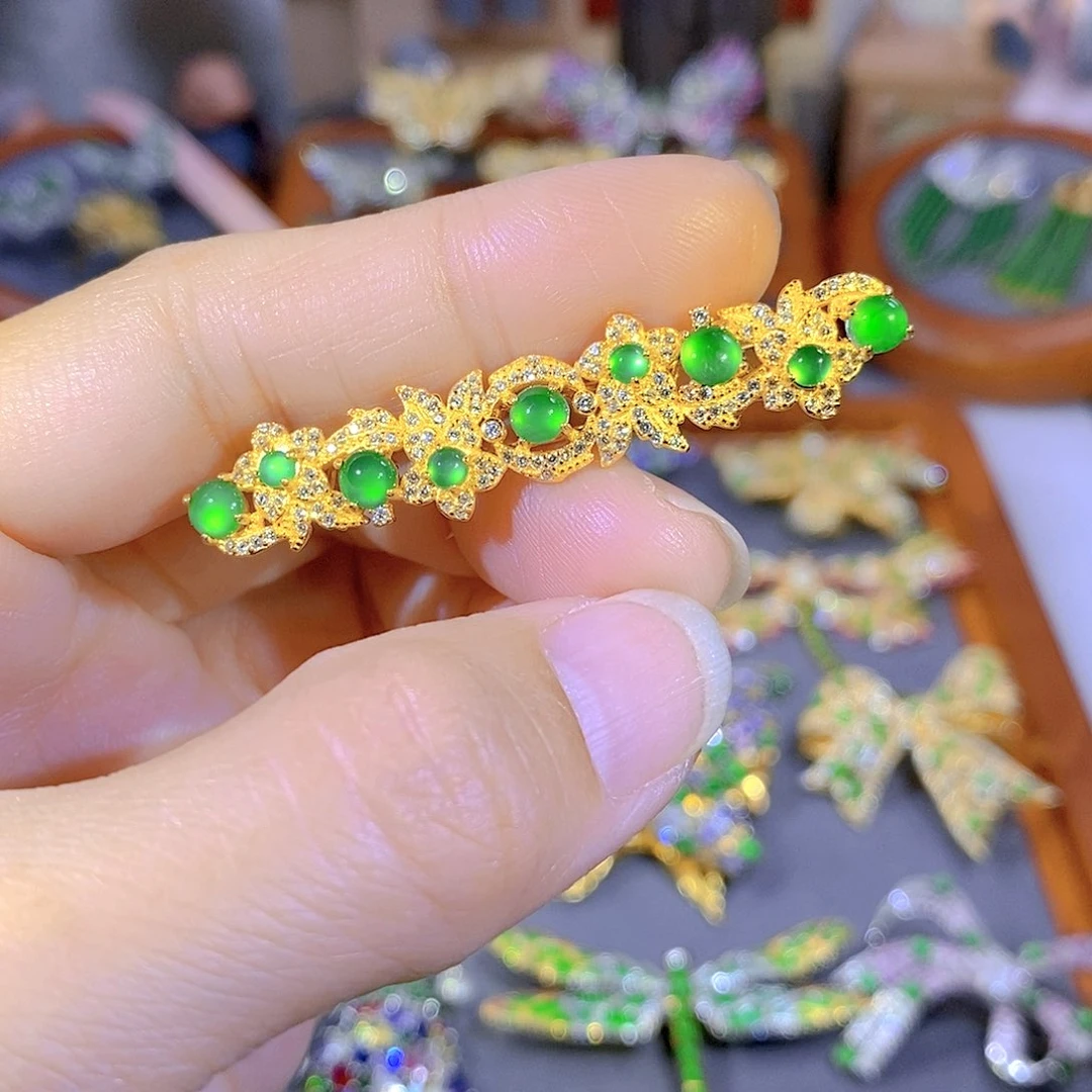 颈饰银S925镶嵌翡翠