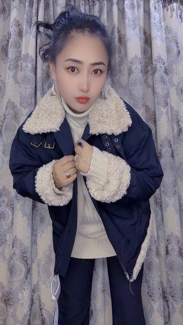 1559休闲加绒加厚短款外套