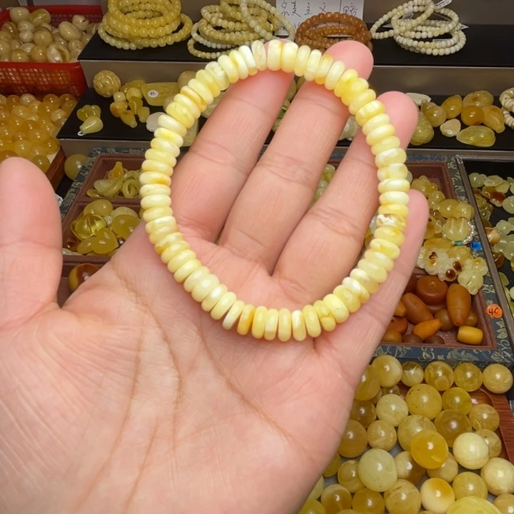 蜜蜡未镶嵌珠宝奇石天然蜜蜡算盘珠手串198