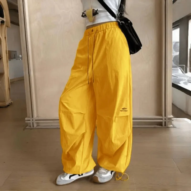 新款高腰显瘦百搭遮肉直筒阔腿伞兵裤女裤子女款爆款2025新款